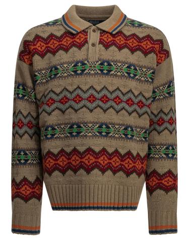 [해외직구][V90]폴로  710B23901001TAN MULTI 남성 니트 스웨터 가디건 Fair Isle Polo Sweater