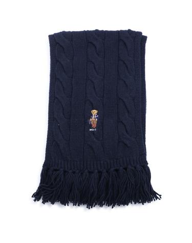 [해외직구][S27]폴로  455P18119001 여성 스카프 방도 케이프 머플러 NAVY BLUE WOOL BLEND SCARF
