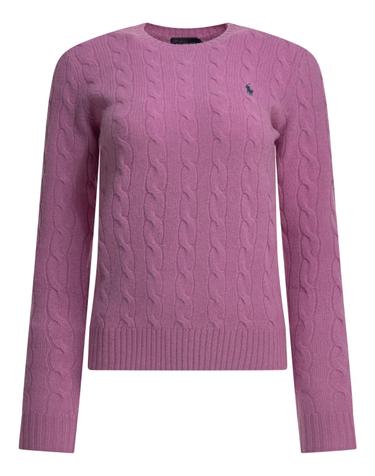 [해외직구][V90]폴로  211971865506THISTLE PINK 여성 니트 스웨터 가디건 Crew neck sweater with logo