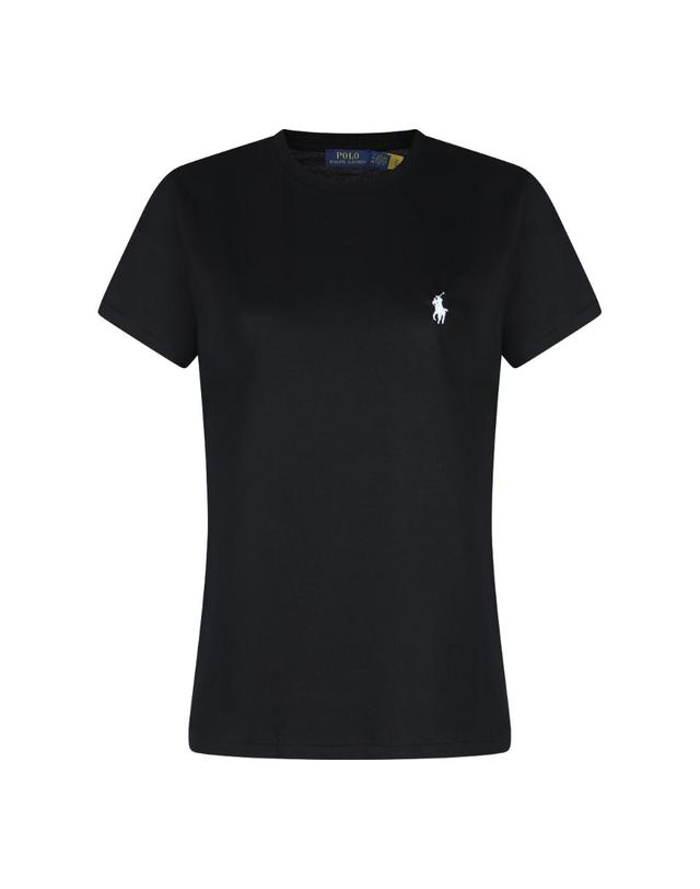 폴로 랄프로렌 [해외직구][Q11]폴로 211B14605033 여성 티셔츠 BLACK COTTON T SHIRT 착용컷