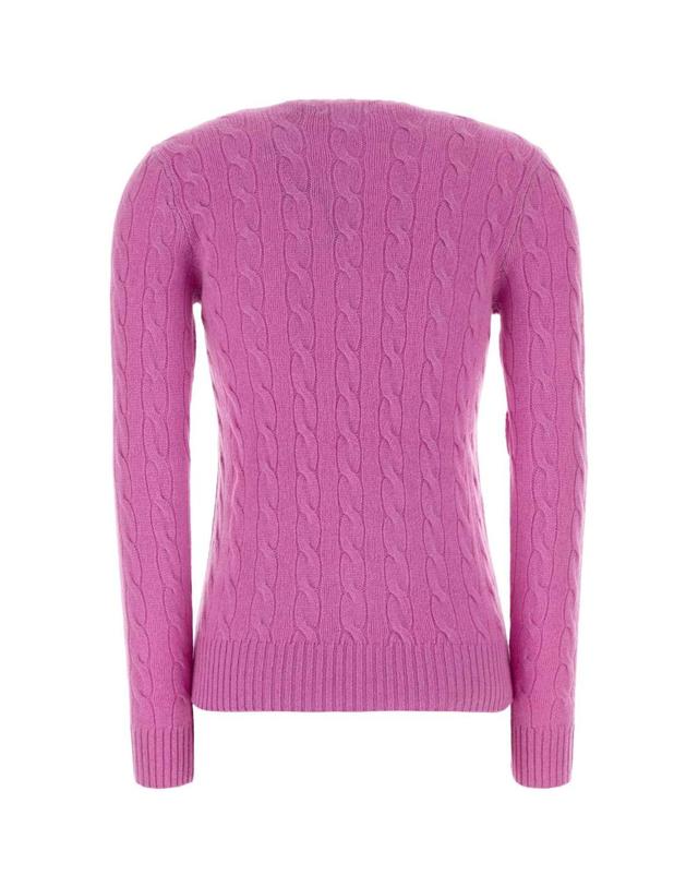 폴로 랄프로렌 [해외직구][X45]폴로 211971865 506 여성 스웨터 니트 가디건 Fuchsia wool blend sweater 착용컷