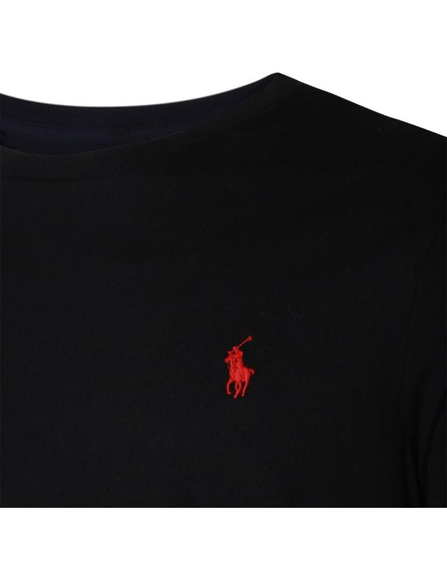 폴로 랄프로렌 [해외직구][Q11]폴로 710680785001 남성 티셔츠 BLACK COTTON T SHIRT 착용컷