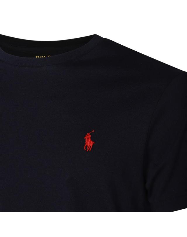 폴로 랄프로렌 [해외직구][Q11]폴로 710680785004 남성 티셔츠 DARK BLUE COTTON T SHIRT 착용컷