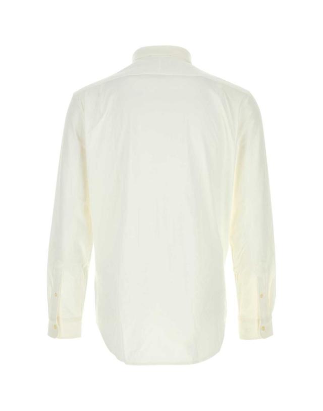 폴로 랄프로렌 [해외직구][X45]폴로 710B26145 003 남성 셔츠 남방 긴팔 반팔 White cotton blend shirt 착용컷