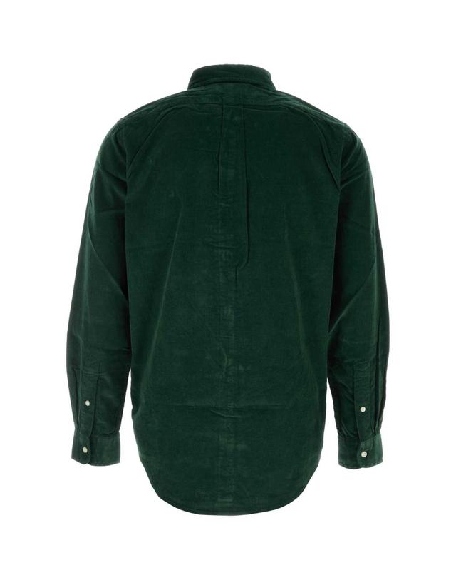 폴로 랄프로렌 [해외직구][X45]폴로 710853123 500 남성 셔츠 남방 긴팔 반팔 Bottle green corduroy shirt 착용컷