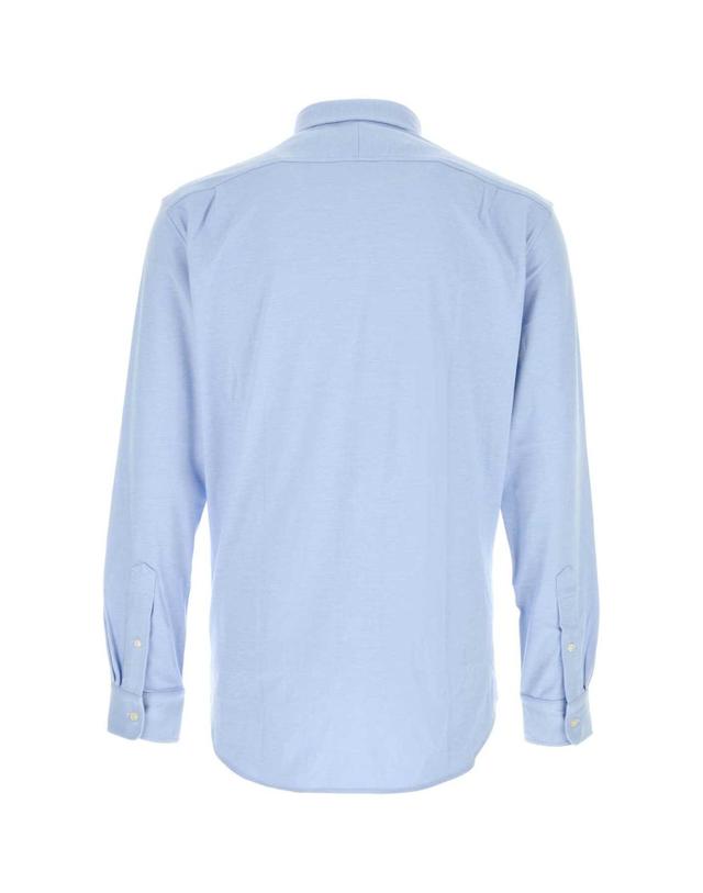 폴로 랄프로렌 [해외직구][X45]폴로 710B26145 004 남성 셔츠 남방 긴팔 반팔 Light blue cotton blend shirt 착용컷