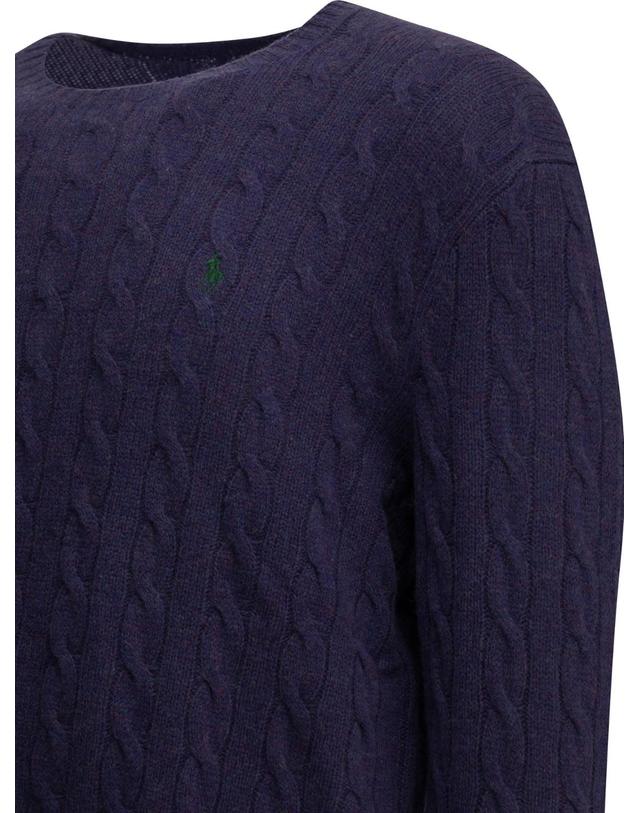 폴로 랄프로렌 [해외직구][V90]폴로 710876762505FIREFISH PURPLE HEATHER 남성 니트 스웨터 가디건 Crew neck sweater with logo 착용컷