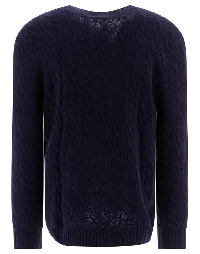 폴로 랄프로렌 [해외직구][V90]폴로 710876762002HUNTER NAVY 남성 니트 스웨터 가디건 Wool and cashmere crewneck sweater with logo 착용컷