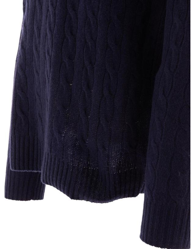 폴로 랄프로렌 [해외직구][V90]폴로 710876762002HUNTER NAVY 남성 니트 스웨터 가디건 Wool and cashmere crewneck sweater with logo 착용컷