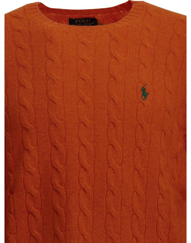 폴로 랄프로렌 [해외직구][V90]폴로 710876762500ORANGE JASPER HEATHER 남성 니트 스웨터 가디건 Wool and cashmere crew neck sweater with logo 착용컷