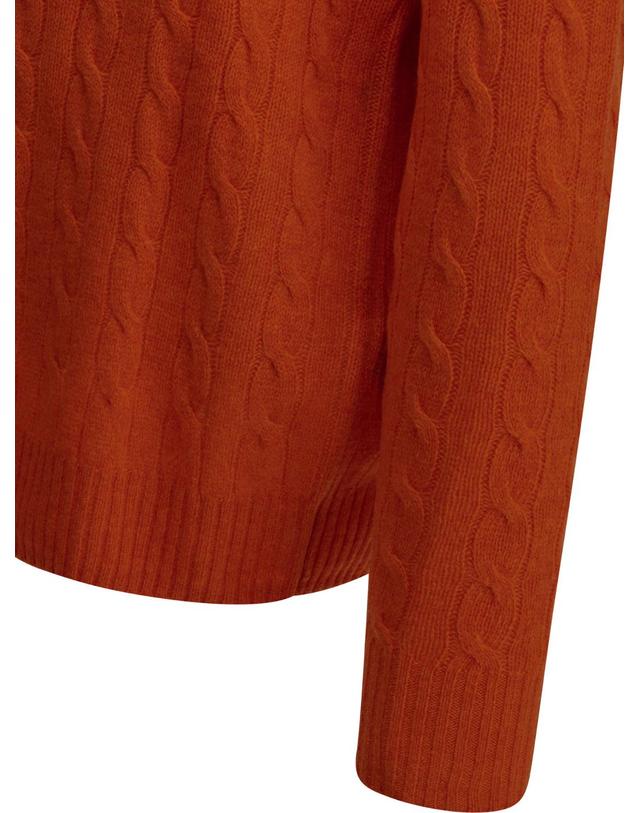 폴로 랄프로렌 [해외직구][V90]폴로 710876762500ORANGE JASPER HEATHER 남성 니트 스웨터 가디건 Wool and cashmere crew neck sweater with logo 착용컷