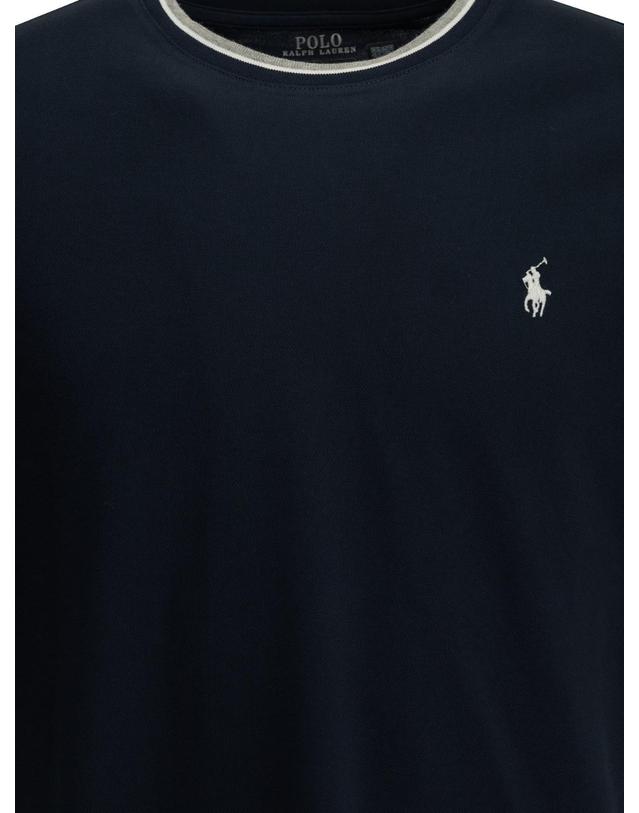 폴로 랄프로렌 [해외직구][V90]폴로 710963492001NEWPORT NAVY 남성 티셔츠 긴팔 반팔 Crewneck T shirt with logo 착용컷