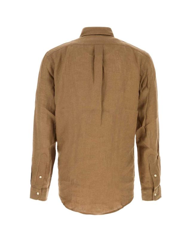 폴로 랄프로렌 [해외직구][X45]폴로 710966294 505 남성 셔츠 남방 긴팔 반팔 Biscuit linen shirt 착용컷