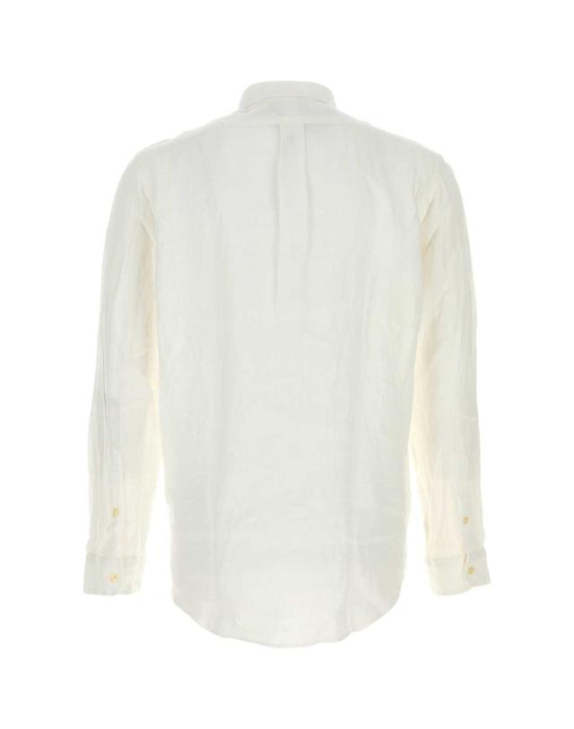 폴로 랄프로렌 [해외직구][X45]폴로 710966294 506 남성 셔츠 남방 긴팔 반팔 White linen shirt 착용컷