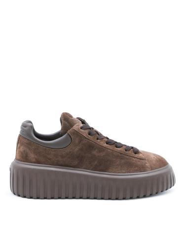 [해외직구][Q11]호건 HXW6450FC6TPJQ0UV2 여성 스니커즈 BROWN SUEDE H STRIPES SNEAKERS