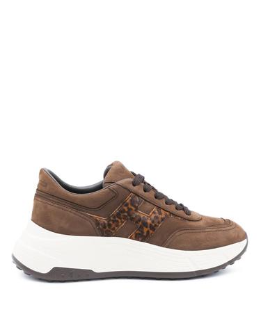 [해외직구][B47]호건 HXW6690FR30VH80R1D 여성 스니커즈 로우탑 BROWN SUEDE HI FI SNEAKERS