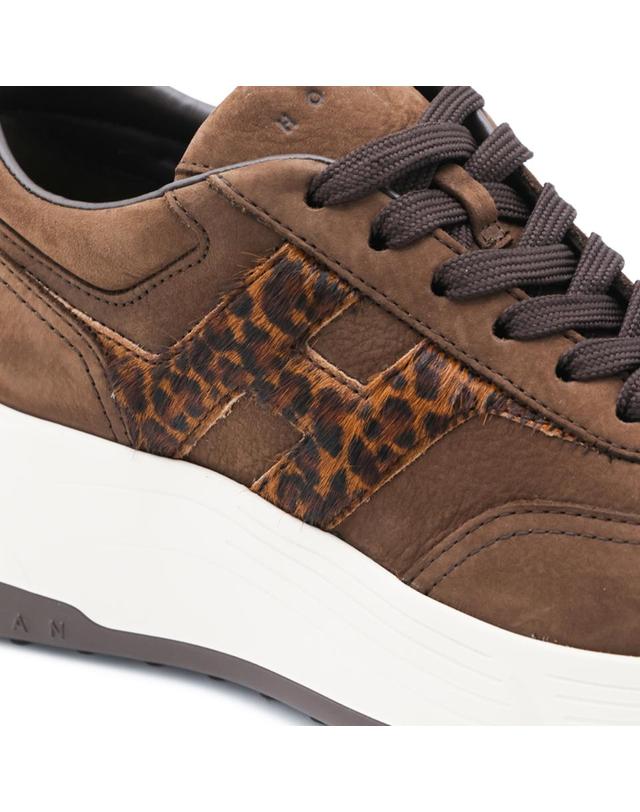 호간 [해외직구][B47]호건 HXW6690FR30VH80R1D 여성 스니커즈 로우탑 BROWN SUEDE HI FI SNEAKERS 착용컷