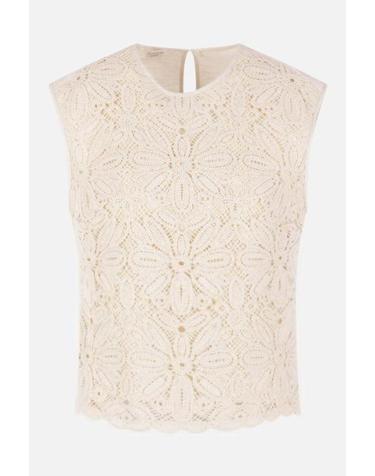 [해외직구][E32]GLANSHIRT 5S2023L7058020 의류 탱크탑 탑 민소매 GLANSHIRT Edith sleeveless top in linen and macrame