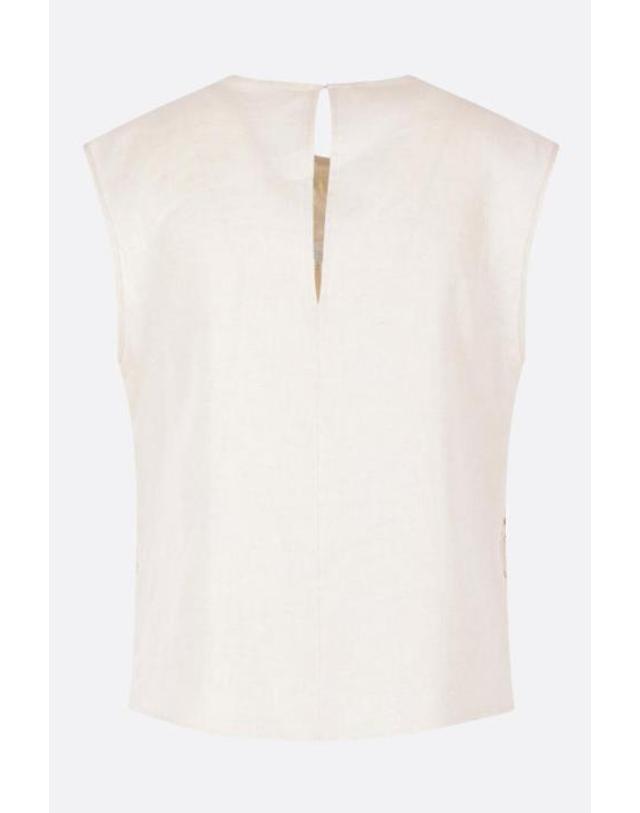 글랜셔츠 [해외직구][E32]GLANSHIRT 5S2023L7058020 의류 탱크탑 탑 민소매 GLANSHIRT Edith sleeveless top in linen and macrame 착용컷