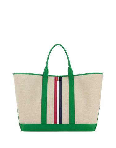 [해외직구][X45]톰브라운 UAG261AF0492 350 남성 토트백 쇼퍼백 크로스백 Sand canvas medium shopping bag