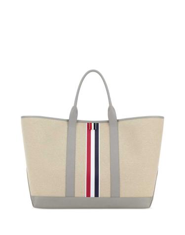[해외직구][X45]톰브라운 UAG261AF0492 055 남성 토트백 쇼퍼백 크로스백 Sand canvas medium shopping bag