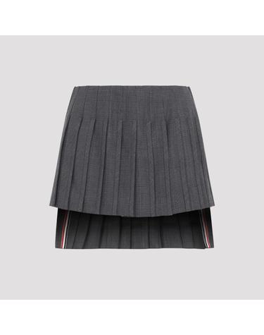 [해외직구][D14]톰브라운 FGR101BF1304 025 DARK GREY 여성 스커트 치마 Thom Browne Low Rise Mini Narrow Pleated Skirt
