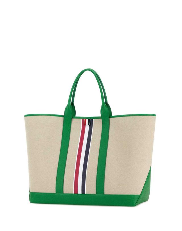 톰브라운 [해외직구][X45]톰브라운 UAG261AF0492 350 남성 토트백 쇼퍼백 크로스백 Sand canvas medium shopping bag 착용컷