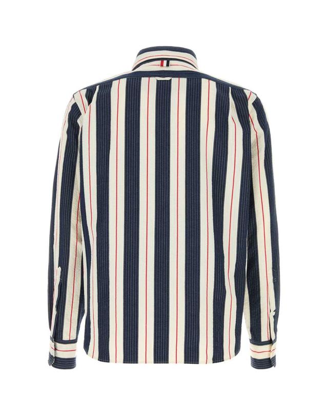 톰브라운 [해외직구][X45]톰브라운 MWL416AF1155 960 남성 셔츠 남방 긴팔 반팔 Embroidered jersey shirt 착용컷