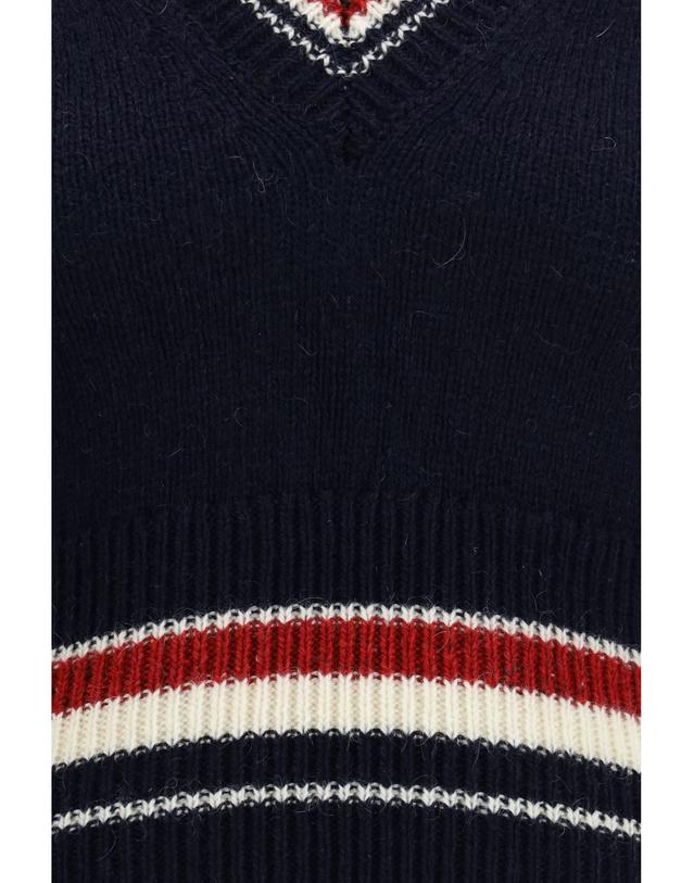 톰브라운 [해외직구][K68]톰브라운 FKV233AY1506 415 여성 니트 스웨터 가디건 Hector striped V neck Vest 착용컷