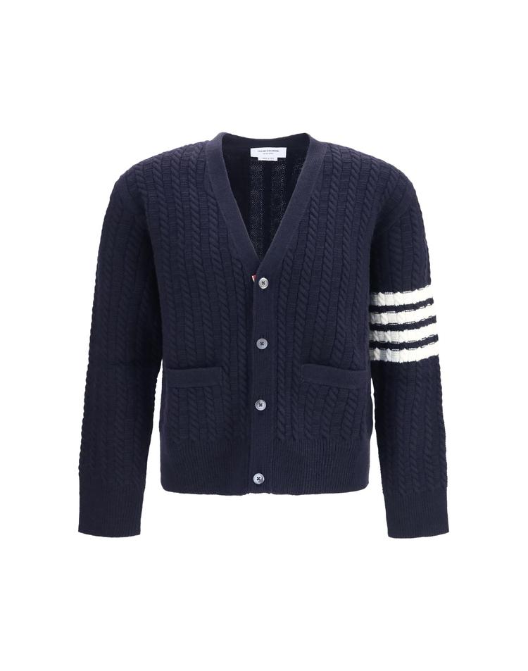 톰브라운 [해외] [K68]톰브라운 MKC661AY1005 415 남성 니트 스웨터 가디건 V neck Sweater with Anchor embroidery on the back FH5CXX007