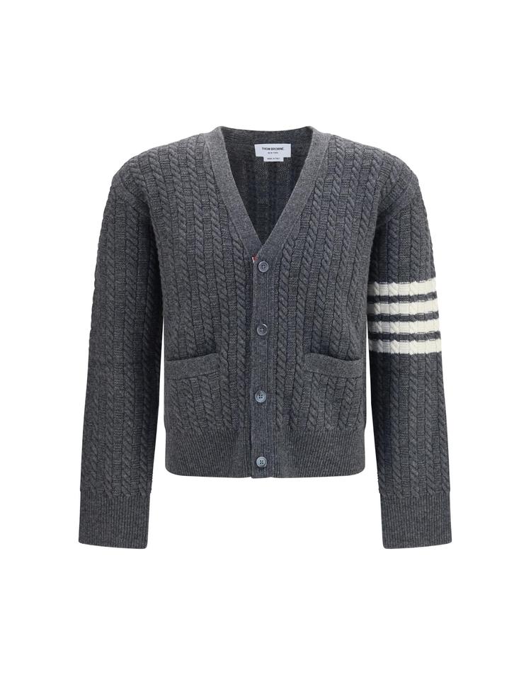 톰브라운 [해외] [K68]톰브라운 MKC661AY1005 035 남성 니트 스웨터 가디건 V neck Sweater with Anchor embroidery on the back FH5CXX007