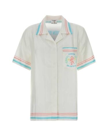 [해외직구][X45]카사블랑카 WSP26SH20003 DANCEJOY 여성 셔츠 남방 블라우스 White silk shirt