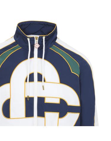 [해외직구][D14]카사블랑카 MPF26JK51201 NAVY GREEN WHITE Y 남성 맨투맨 후드 스웨트셔츠 집업 Casablanca Applique Colourblock Windbraker Jacket