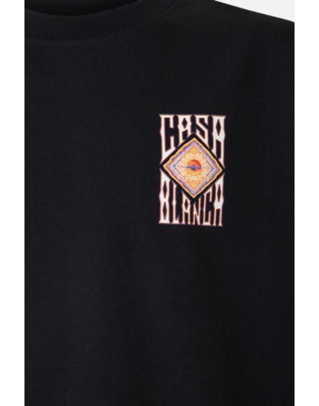 카사블랑카 [해외직구][E32]카사블랑카 MAW26JTS00115 남성 티셔츠 CASABLANCA Monde Perdu Tennis Club Icon t shirt in cotton 착용컷