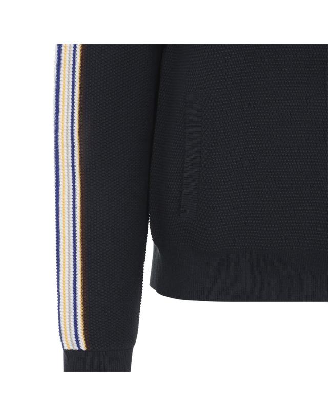 카사블랑카 [해외직구][D14]카사블랑카 MAW26KW150901 NAVY 남성 니트 스웨터 가디건 Casablanca Cafe Culture Track Jacket 착용컷
