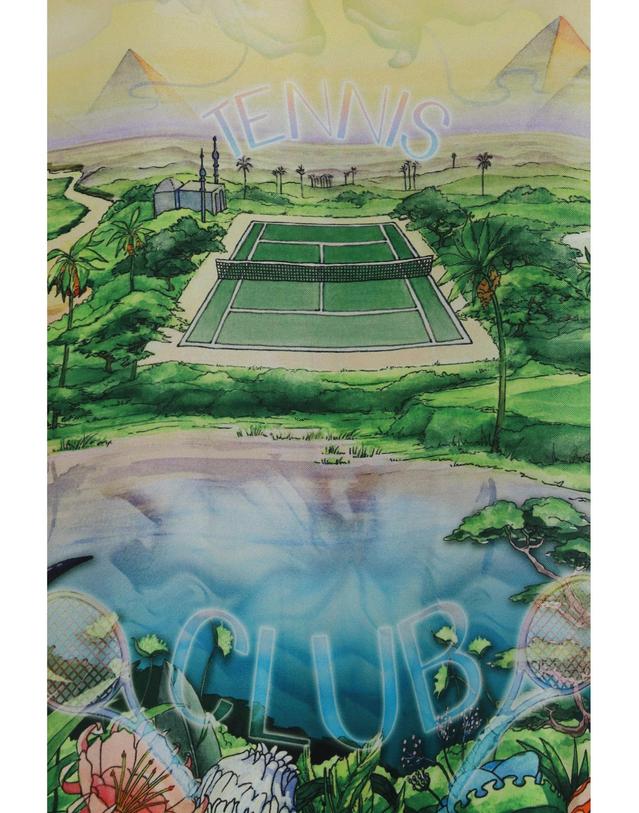 카사블랑카 [해외직구][K68]카사블랑카 MAW26SH00604 TENNISCLUB 남성 셔츠 남방 긴팔 반팔 Tennis Club printed silk twill Shirt 착용컷