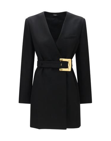 [해외직구][K68]발망 HF1R9462WC09 0PA 여성 블레이저 베스트 자켓 Grain de poudre Blazer with belt
