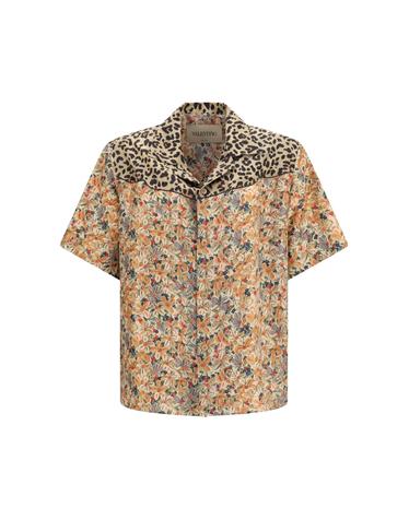 [해외직구][K68]발렌티노 9V3AA311BJ1 QD7 남성 셔츠 남방 긴팔 반팔 Short sleeve floral and leopard print Shirt