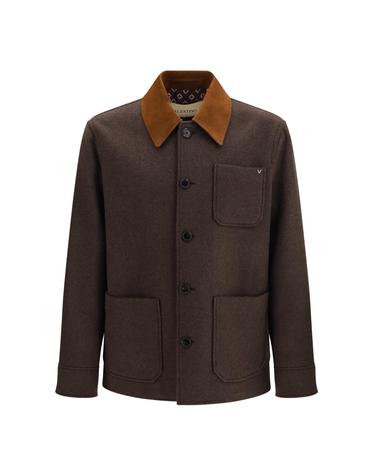 [해외직구][K68]발렌티노 9V0CJH48BP2 1MD 남성 자켓 베스트 봄버 파카 블레이저 Wool Jacket with suede collar