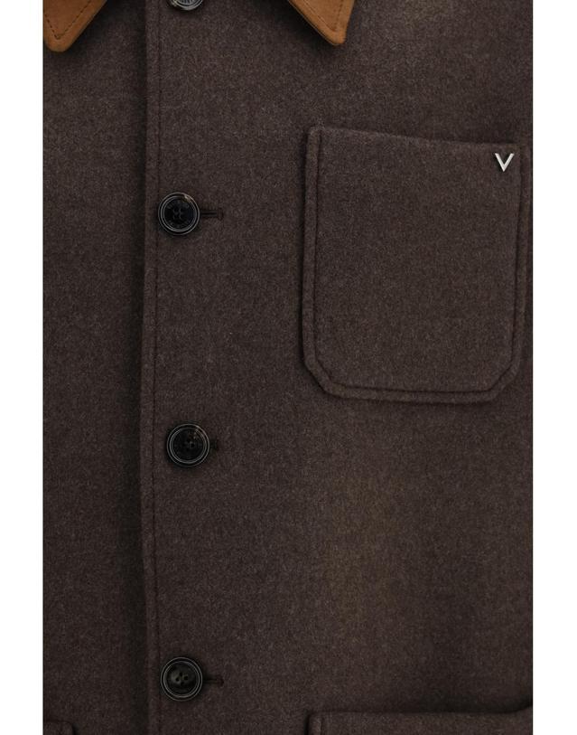 발렌티노 [해외직구][K68]발렌티노 9V0CJH48BP2 1MD 남성 자켓 베스트 봄버 파카 블레이저 Wool Jacket with suede collar 착용컷