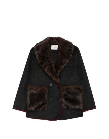 [해외직구][P13]FRONT STREET 8 3793804 여성 코트 하프코트 롱코트 싱글 더블코트 트렌치 재킷 FRONT STREET 8 FAUX FUR DETAIL WOOL COAT