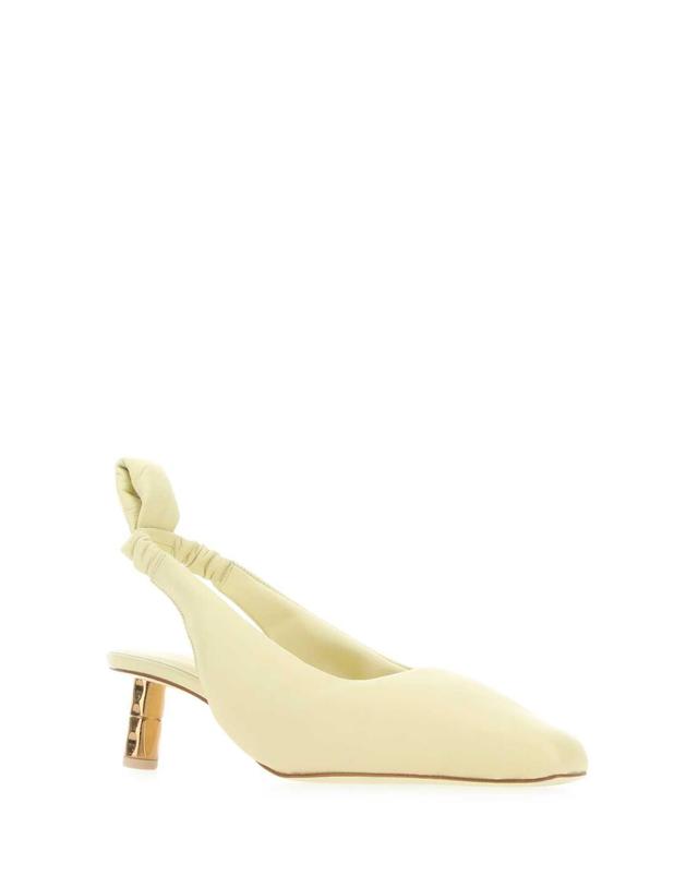 보이 [해외직구][X45]보이 PUFFYSLINGBACKPUMP PALELIME 여성 펌프스 슬링백 하이힐 스트랩힐 Pastel yellow nappa leather Puffy pumps 착용컷