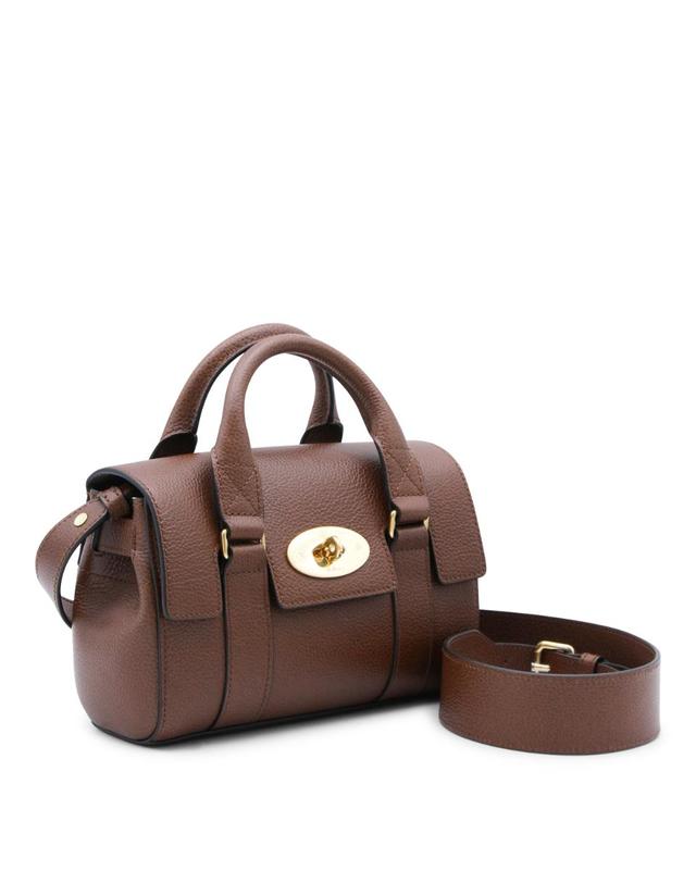 멀버리 [해외직구][Q11]멀버리 RL8930554G110G110 여성 탑핸들백 가방 BROWN LEATHER MINI HERITAGE BAYSWATER TOP HANDLE BAG 착용컷