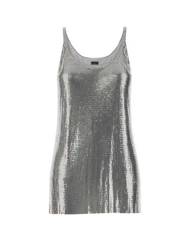 [해외직구][X45]RABANNE 25PITO054MH0004 P040 여성 셔츠 남방 반팔 긴팔 블라우스 Silver metal knit top