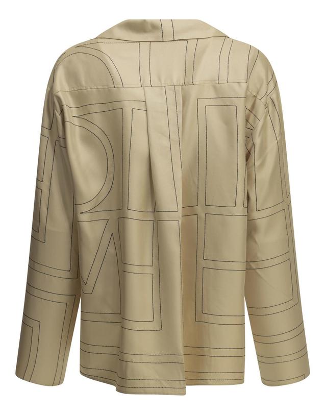 토템 [해외직구][V90]토템 213 755 707 926IVORY 여성 셔츠 블라우스 남방 Monogram Casual Shirt 착용컷