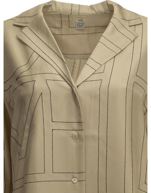 토템 [해외직구][V90]토템 213 755 707 926IVORY 여성 셔츠 블라우스 남방 Monogram Casual Shirt 착용컷
