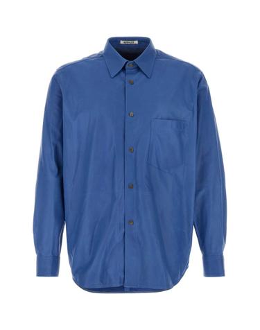 [해외직구][X45]오라리 A26AS02CB ROYALBLUE 남성 셔츠 남방 긴팔 반팔 Cerulean leather shirt