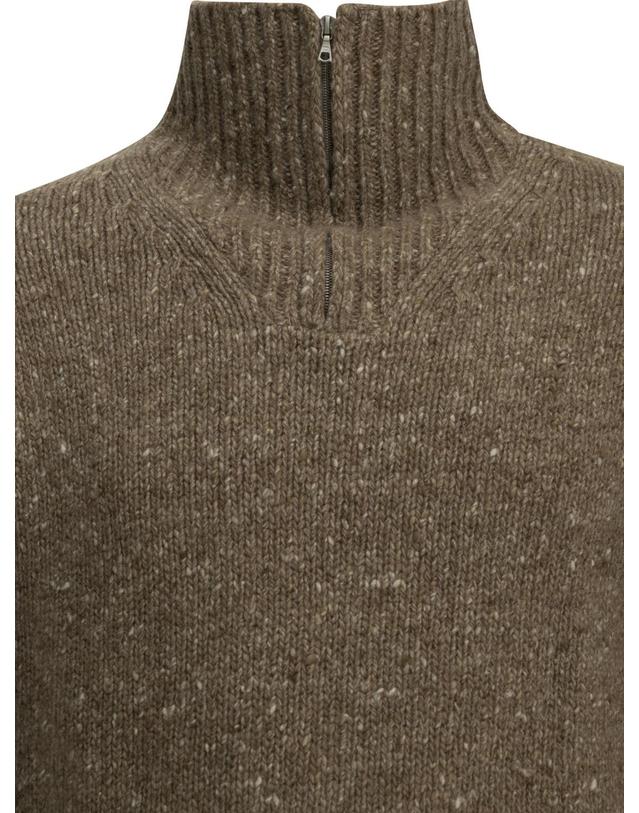 오라리 [해외직구][V90]오라리 A26AP01HSTOP BROWN 남성 니트 스웨터 가디건 Wool Sweater with a Half Zip 착용컷