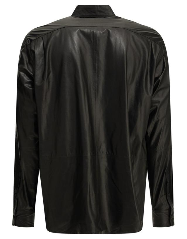 오라리 [해외직구][V90]오라리 A26AS02CBBLACK 남성 셔츠 남방 Casual leather shirt 착용컷