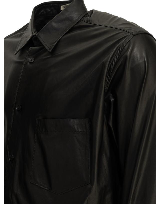 오라리 [해외직구][V90]오라리 A26AS02CBBLACK 남성 셔츠 남방 Casual leather shirt 착용컷